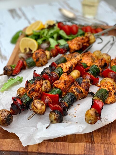 Chicken Chorizo & Potato Kebabs