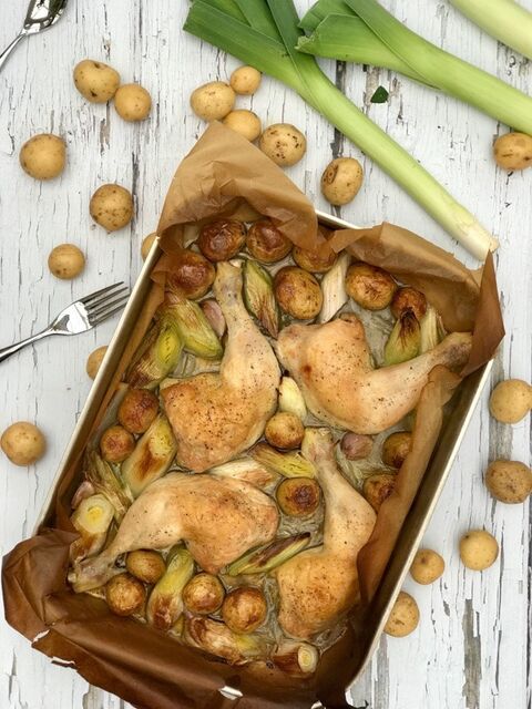 Chicken Leek & Potato Tray Bake