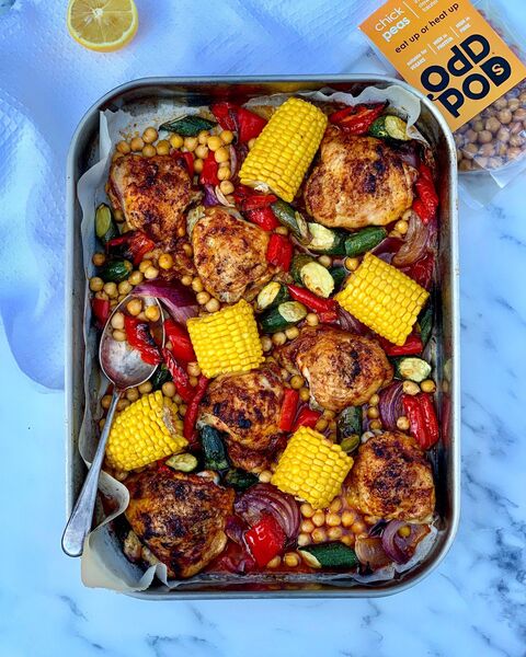 Chicken, Vegetable & Chickpea Traybake