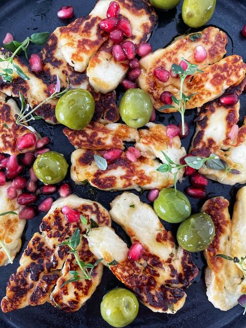 Marinated Halloumi with Honey, Lemon & Thyme