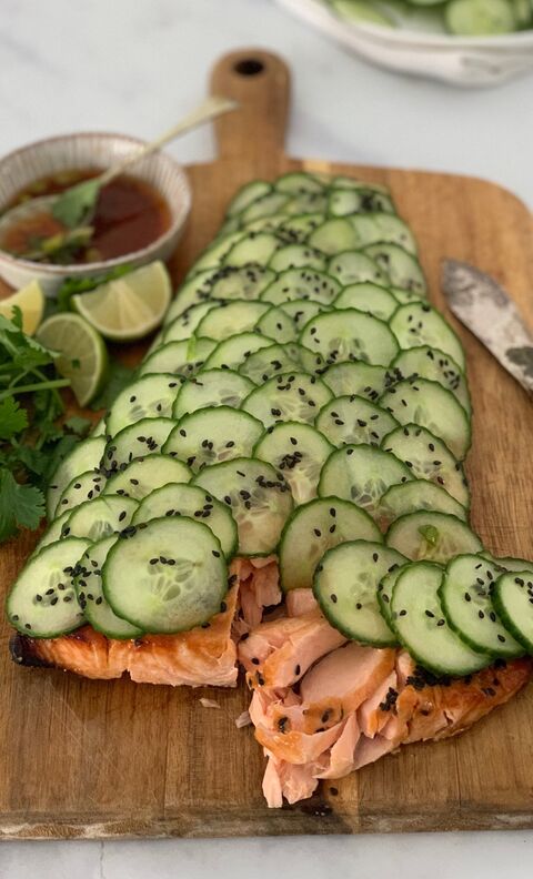 Miso & Cucumber Dressed Side of Salmon