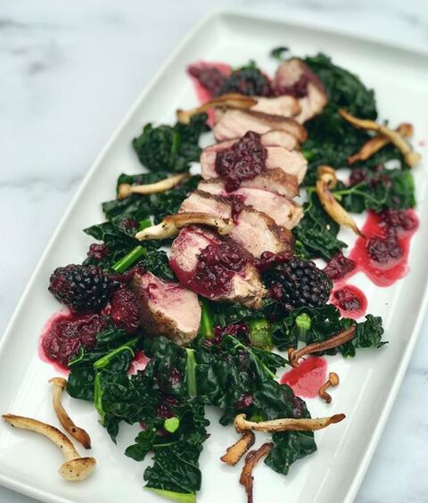 Pan Fried Duck Breast with Blackberry Sauce
