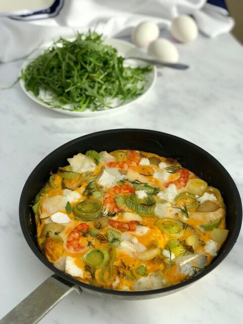 Prawn, Leek & Potato Frittata