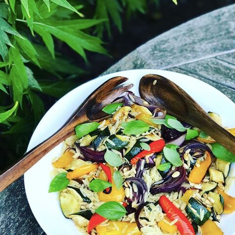 Roasted Vegetable Orzo Pasta Salad