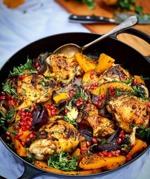 Shawarma Chicken & Butternut Squash Traybake