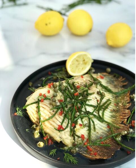 Skate with Samphire Chilli & Capers