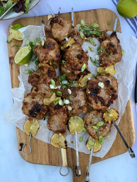 Soy & Peanut Pork Kebabs