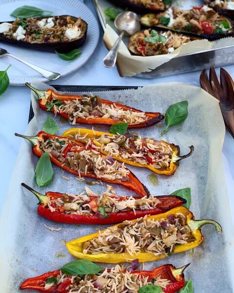 Stuffed Peppers & Aubergine