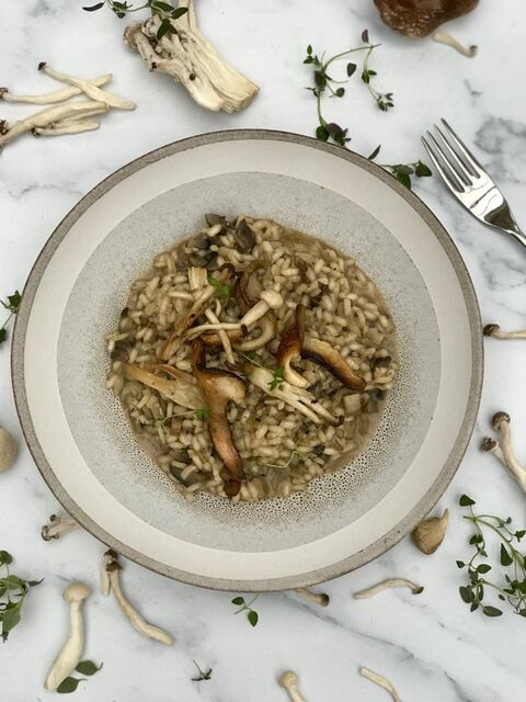 Vegan Wild Mushroom & Miso Risotto